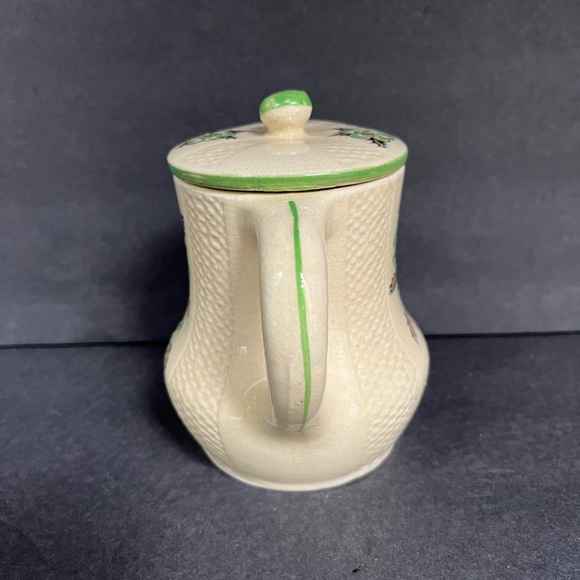 VTG Japan Tea Set Teapot Sugar Bowl Cream Pitcher Yellow Cottage Green Floral - Picture 14 of 15